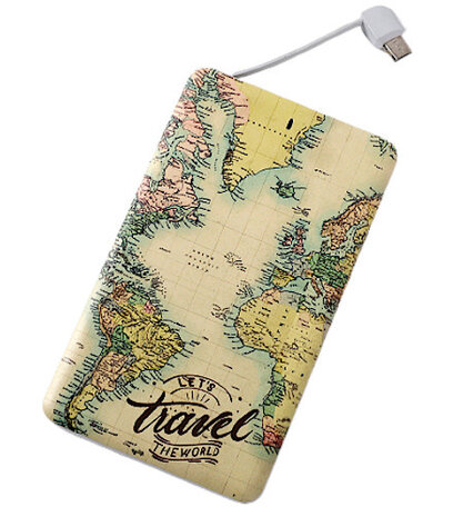powerbank Maps 4000mAh 19,7 x 9,7 x 1,5 cm beige