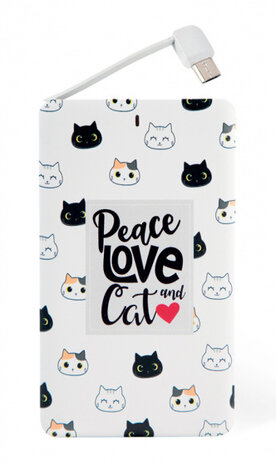 powerbank Cat 4000mAh 19,7 x 9,7 x 1,5 cm wit