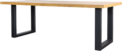 eettafel Natural Oak 160 x 90 cm MDF naturel/zwart