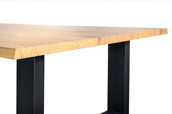 eettafel Natural Oak 160 x 90 cm MDF naturel/zwart