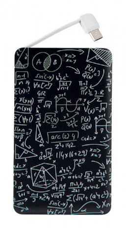 powerbank Math 4000mAh 19,7 x 9,7 x 1,5 cm zwart