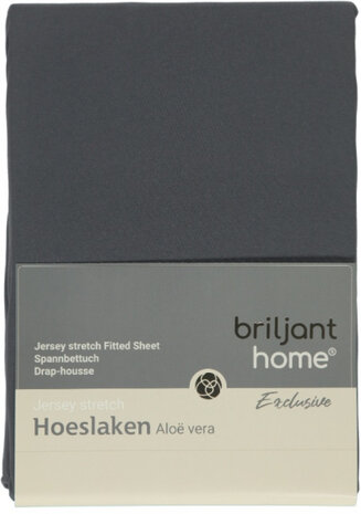 hoeslaken Multifit 140 x 220 cm katoen antraciet