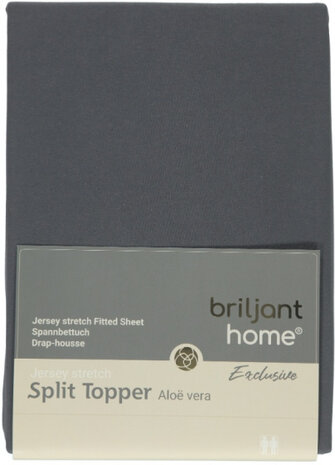 splittopperhoes Multifit 160 x 220 cm katoen grijs