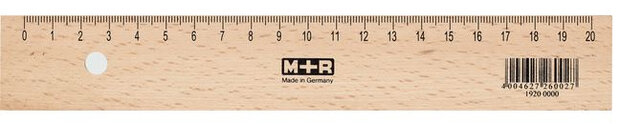 liniaal 20 cm hout/staal bruin