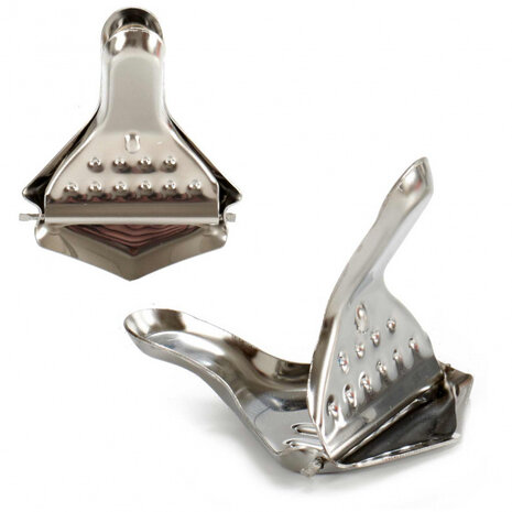 citruspers 8 x 10 cm staal zilver 2 stuks