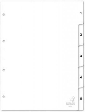tabbladen A4 120 mm polypropyleen wit 10-delig