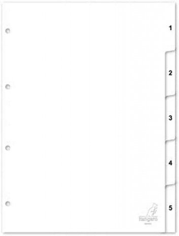 tabbladen A4 120 mm polypropyleen wit 15-delig