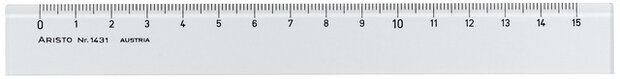 liniaal 15 cm acryl transparant