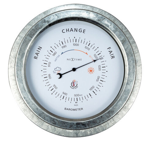 barometer Orchid 22 cm staal grijs/wit
