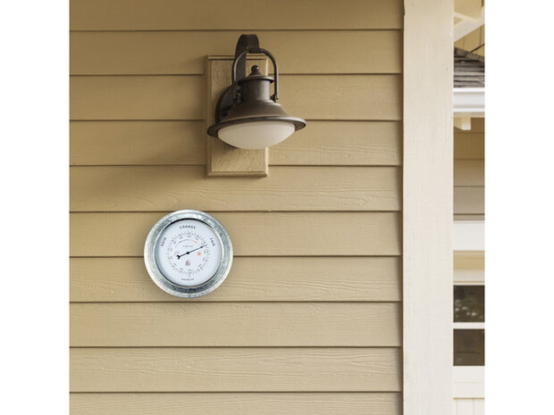 barometer Orchid 22 cm staal grijs/wit