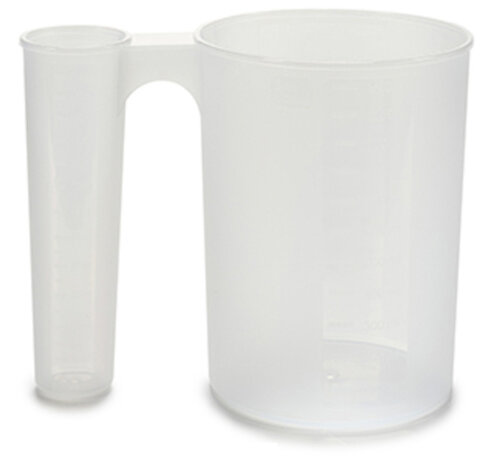 maatbeker dubbel 1,2 liter transparant