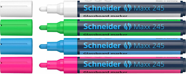 glasbordmarkerset Maxx 245 2-3 mm 12 cm 4-delig
