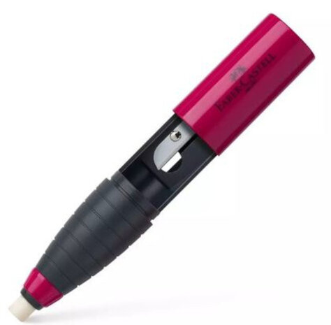 puntenslijper- en gum Combi rubber rood