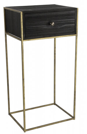 bijzettafel Tetonia 32,5 x 40 x 80 cm staal goud