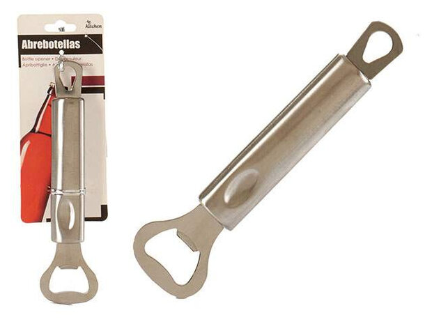 flesopener 18 cm RVS zilver