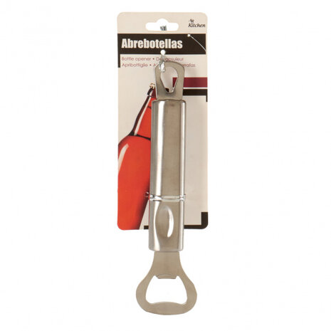 flesopener 18 cm RVS zilver