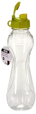 drinkfles 8 x 25 cm groen/transparant 0,6 liter