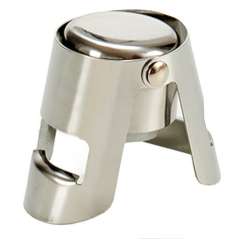 champagnestopper 11 x 4,2 x 14 cm RVS zilver