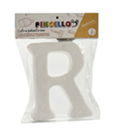 decoratieletter R junior 22 x 17 cm polystyreen wit