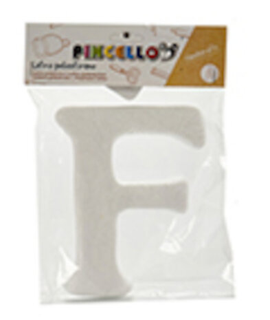 decoratieletter F junior 22 x 17 cm polystyreen wit