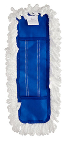 vloerwisser 43 x 13 cm polyester wit/blauw
