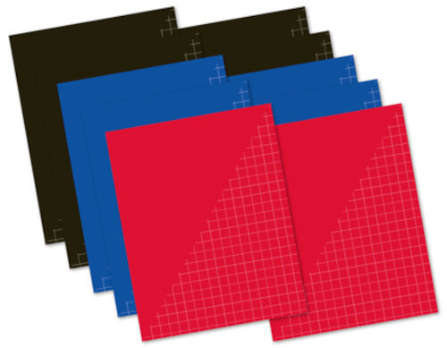 schrift A5 gelinieerd papier zwart/blauw/rood 10 stuks