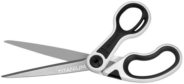 ​​​​​​​stofschaar Carbo Nitride 23 cm titanium zwart/wit