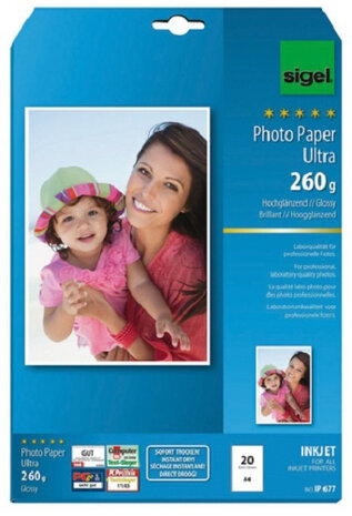 fotopapier Inkjet hoogglans A4 240 gram wit 20 vellen