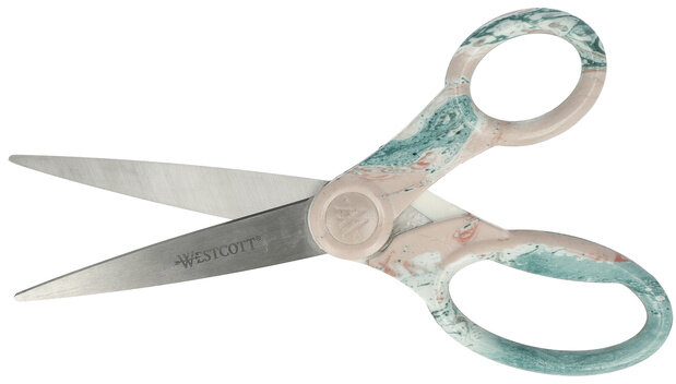 schaar Trendsetter 20 cm RVS lichtroze/lichtblauw