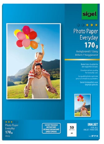 fotopapier Inkjet Everyday A4 170 gram wit 50 vellen