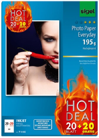 fotopapier A4 inkjet 195 gram wit 40 vellen