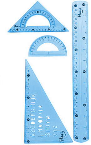 linialenset 37 x 18,5 cm siliconen blauw 4-delig