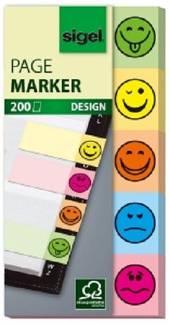indexeringsstrookjes Smiley 5 x 2 cm papier 200 vellen