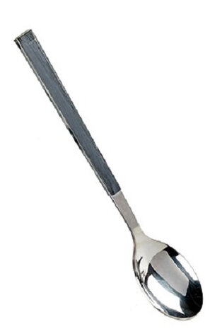theelepel 16 cm RVS/hout grijs/zilver