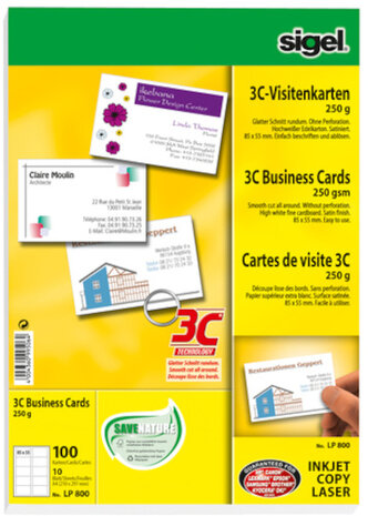 visitekaartjes 3C 85 x 55 mm papier wit 100 stuks