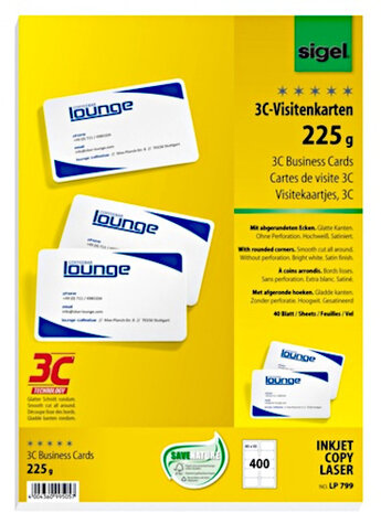 visitekaartjes 3C 55 x 85 mm papier wit 400 stuks