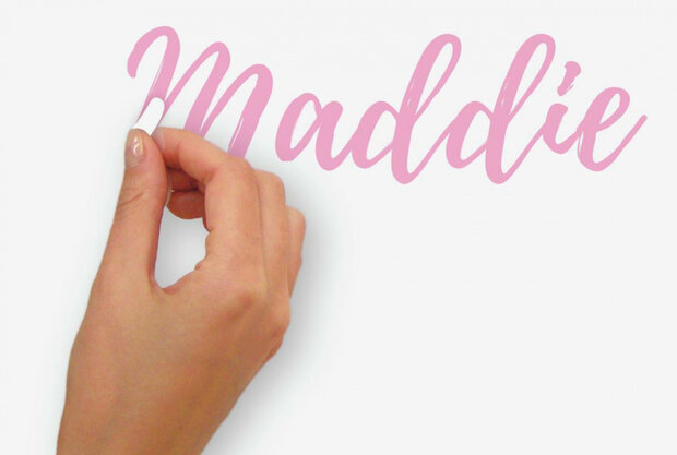 muursticker Pink Brush Alphabet vinyl 131-delig