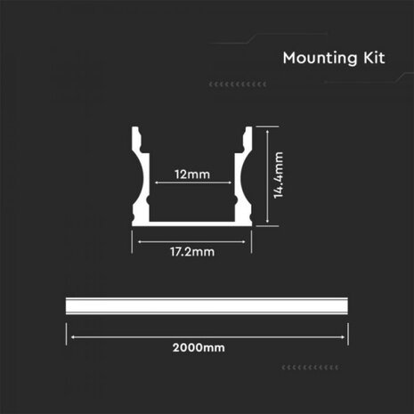 montagekit VT-8110 led 17,2 x 14,5 cm aluminium zilver