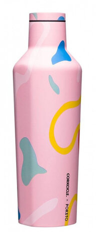 drinkfles Poketo Pink Party 475 ml RVS lichtroze