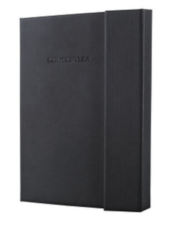 notitieblok Conceptum Pure A5 geruit hardcover zwart