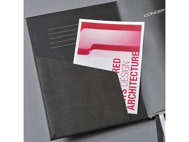 notitieblok Conceptum Pure A5 gelinieerd hardcover zwart