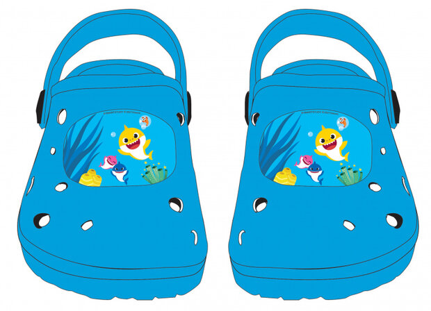 tuinklompen Baby Shark junior EVA lichtblauw mt 24/25