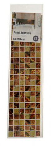 muursticker tegelpatroon 60 x 90 cm PVC bruin/beige