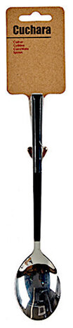 lepel 21 x 4,3 cm RVS zwart/zilver