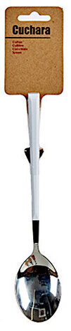 lepel 21 x 4,3 cm RVS wit/zilver