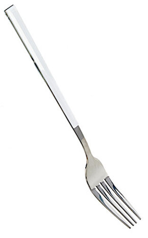 tafelvork 21 x 2,2 cm RVS wit/zilver