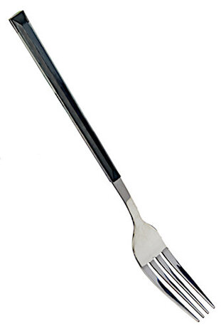 tafelvork 21 x 2,2 cm RVS zwart/zilver
