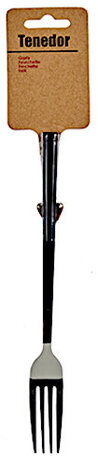 tafelvork 21 x 2,2 cm RVS zwart/zilver