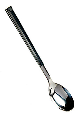 theelepel 16 x 3 cm RVS zwart/zilver