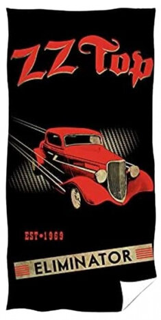 strandlaken ZZ Top 140 x 70 cm katoen zwart/rood